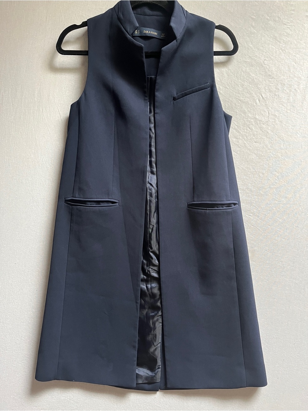 Zara Tailored Sleeveless Long Vest Duster Jacket XS